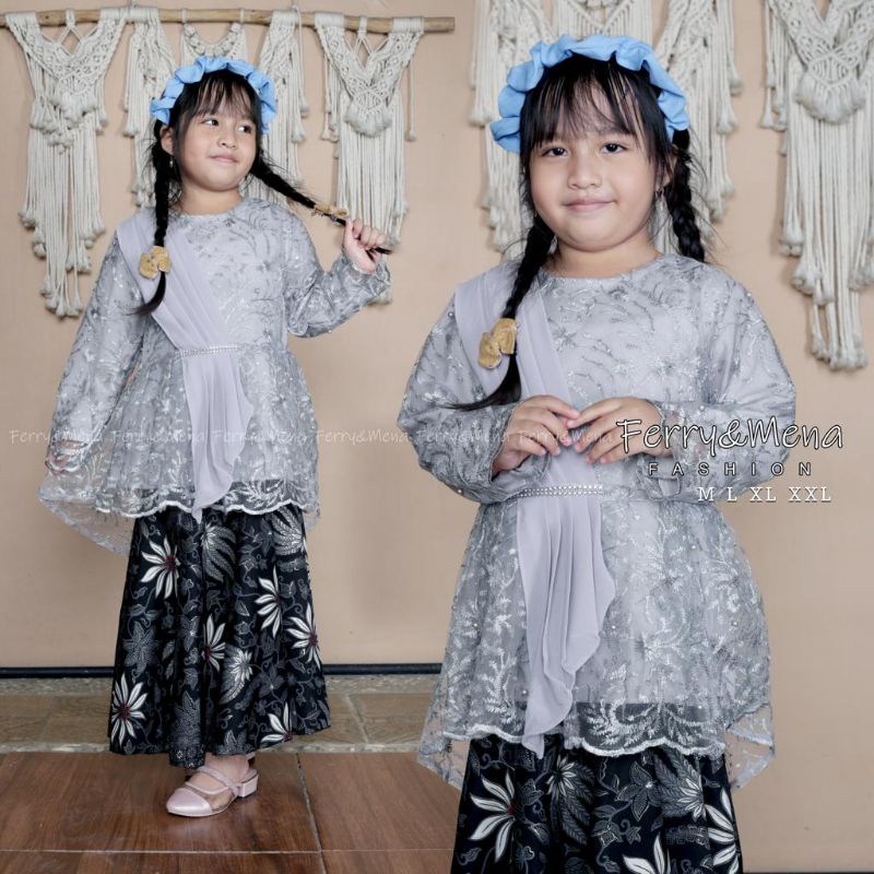 Setelan Kebaya Anak Selendang / Gamis Anak / Kebaya Anak / Rok Duyung