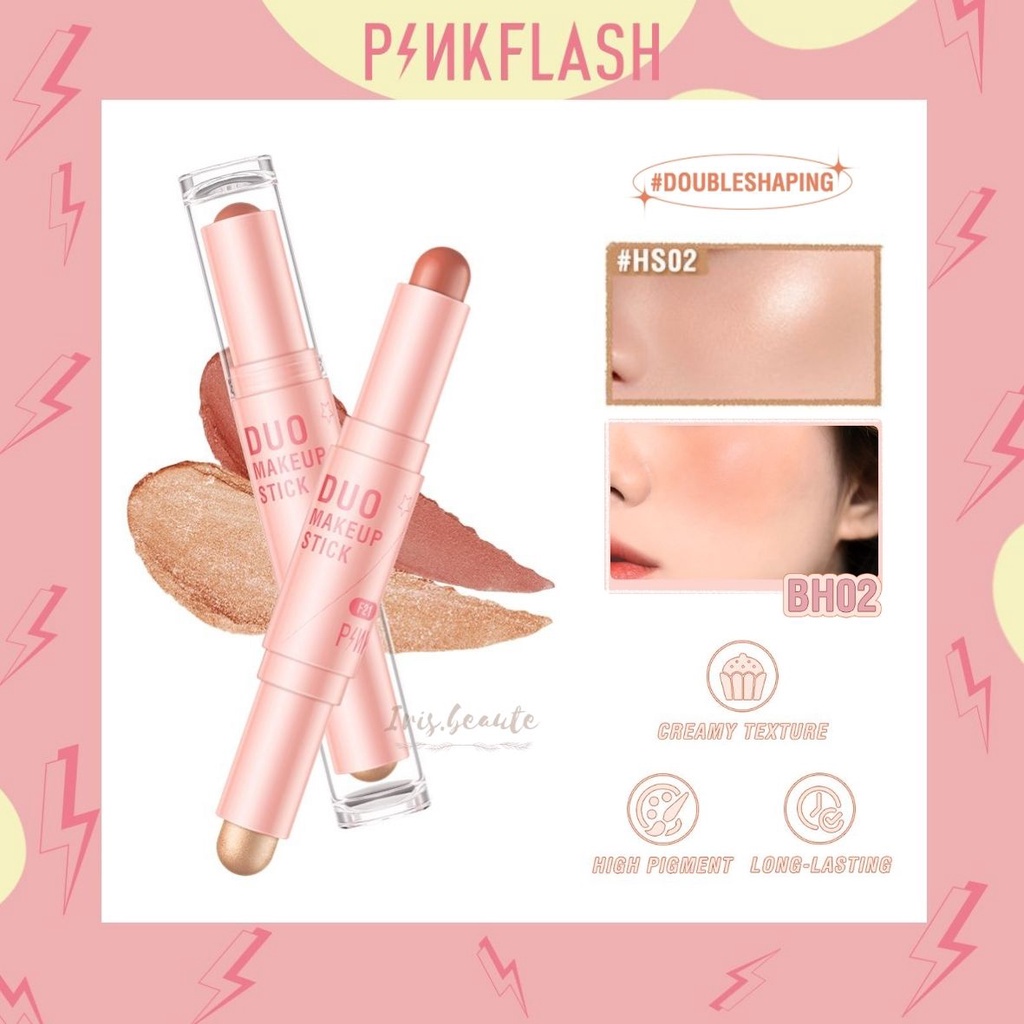 ❤ MEMEY ❤ PINKFLASH Duo Makeup Stick PF-F21 | Blush Contour Highlighter Stick