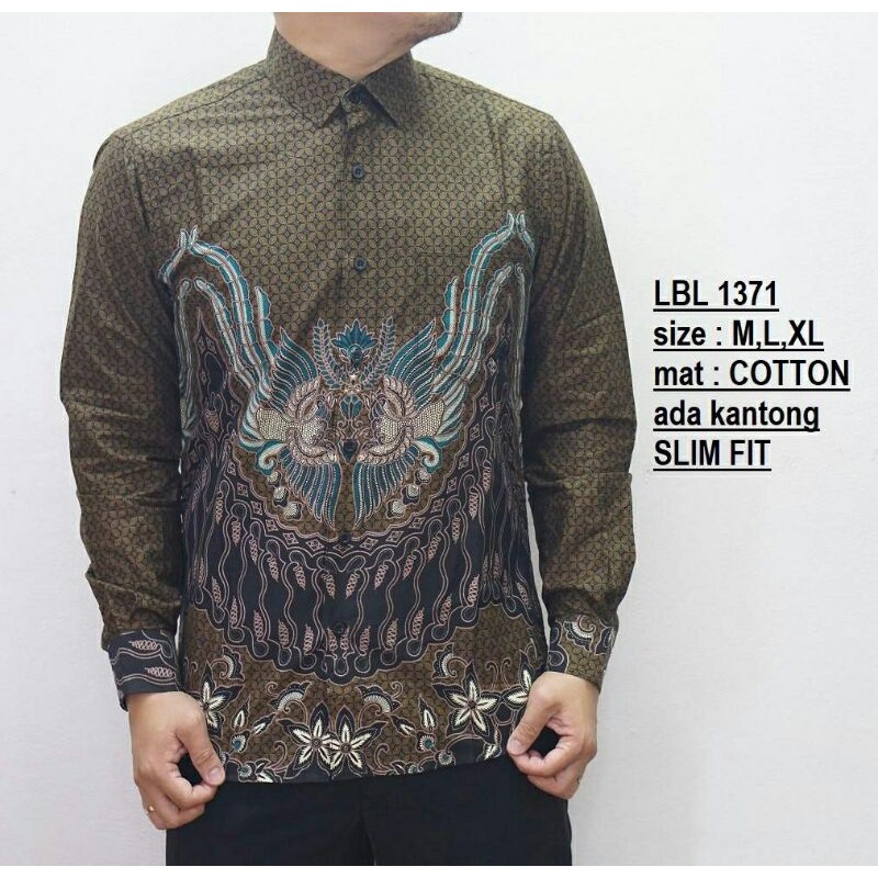 BAJU KEMEJA BATIK SLIMFIT LUIGI BATANI ODZA COLIN DION - LBL1371
