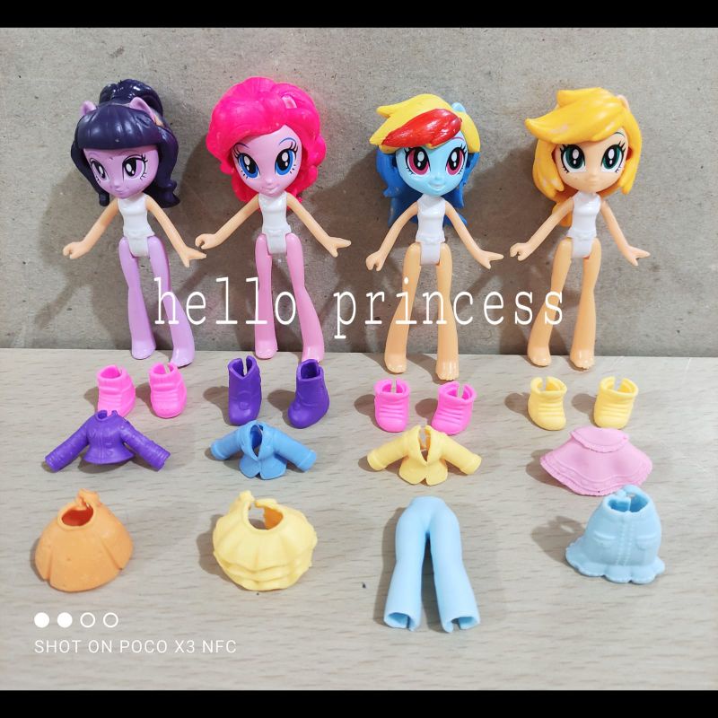mainan anak perempuan boneka figure my little pony equestria girl set