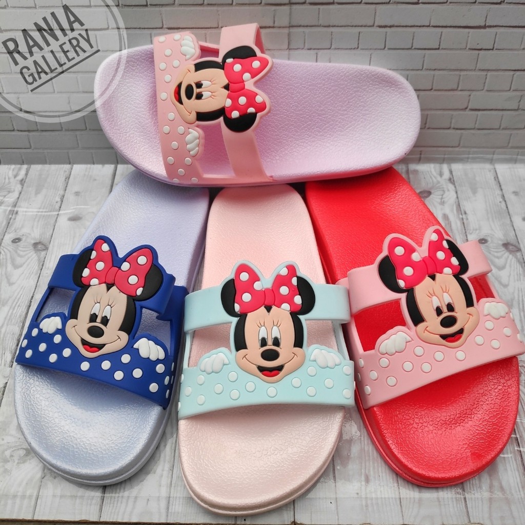 SANDAL SELOP WANITA KARAKTER MICKEY MOUSE / SANDAL ANAK PEREMPUAN KARET JELLY / KARAKTER DISNEY