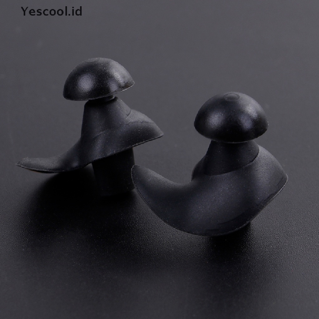 (Yescool) Earplugs Bahan Silikon Lembut anti Bising reusable Untuk Berenang / Tidur