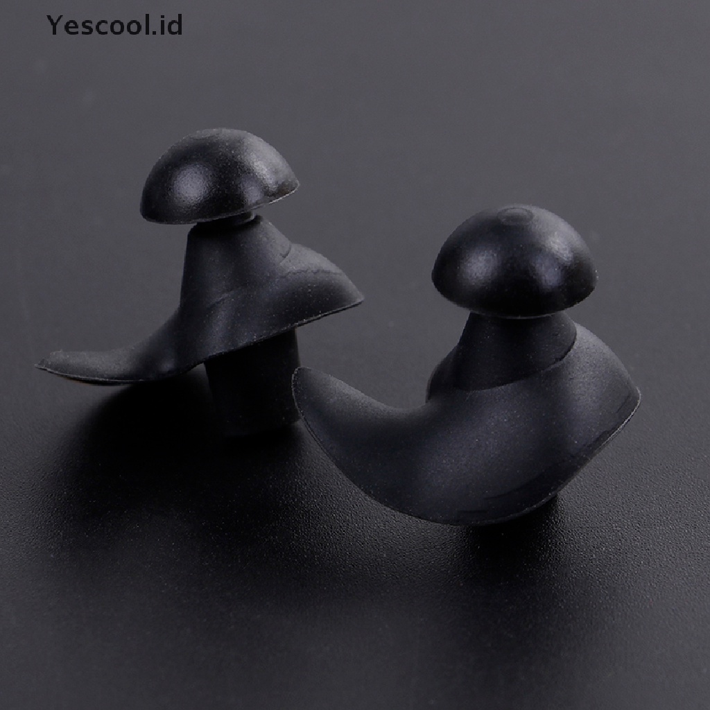 (Yescool) Earplugs Bahan Silikon Lembut anti Bising reusable Untuk Berenang / Tidur