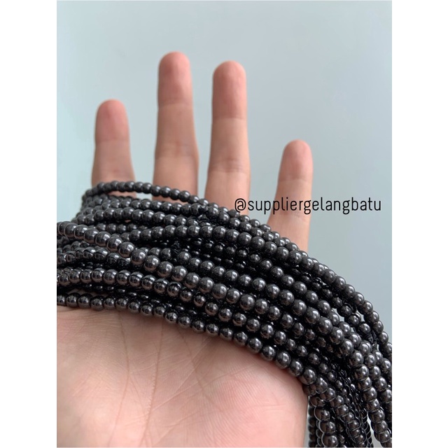 bahan brustin hematite badar besi 4mm blustin magnetic batu kesehatan