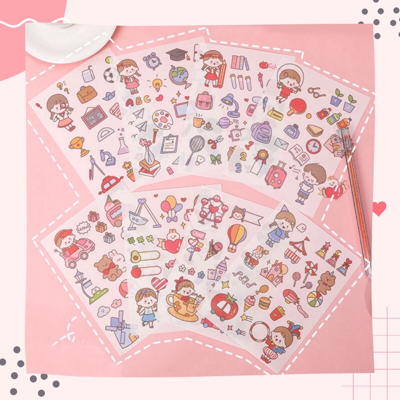 

1 pcs Stiker Journal planner Cute Carlton Sticker Sheet