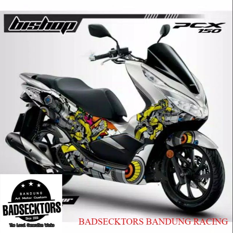 Decal PCX Lokal Transformers full body putih keren