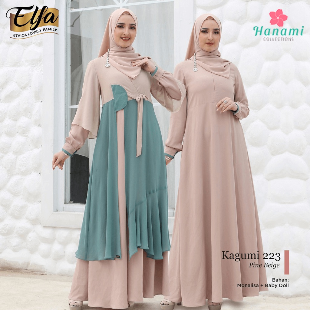 KAGUMI 223 PINE BEIGE - GAMIS MUSLIM SYAR'I