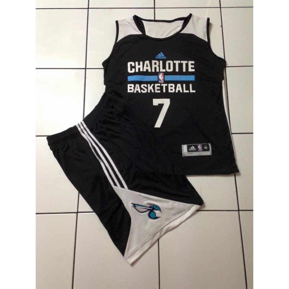 Jersey Setelan Basket NBA Charlotte Hornets Black-White Lin #7