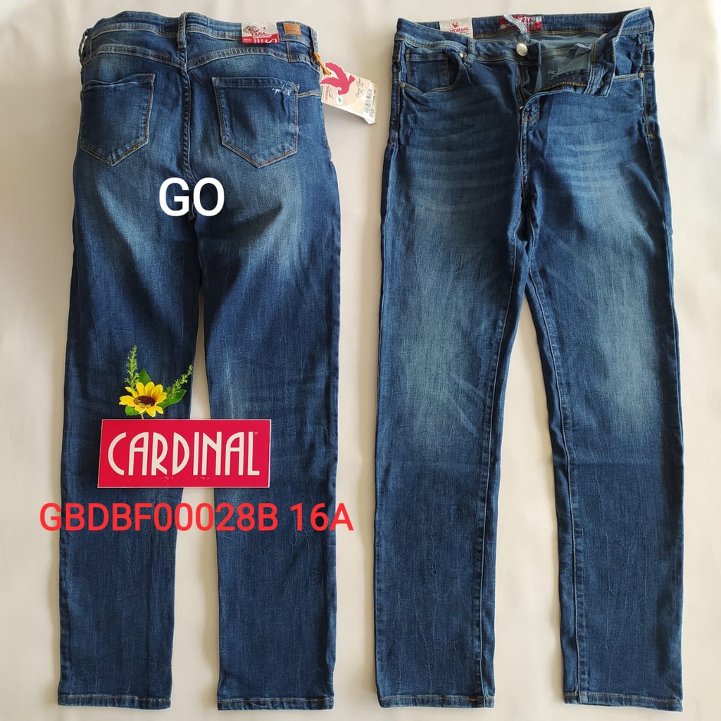 gof 31 CELANA JEANS CARDINAL Extra Size Soft Jeans Pensil Mama Size Celana Panjang Perempuan Ladys