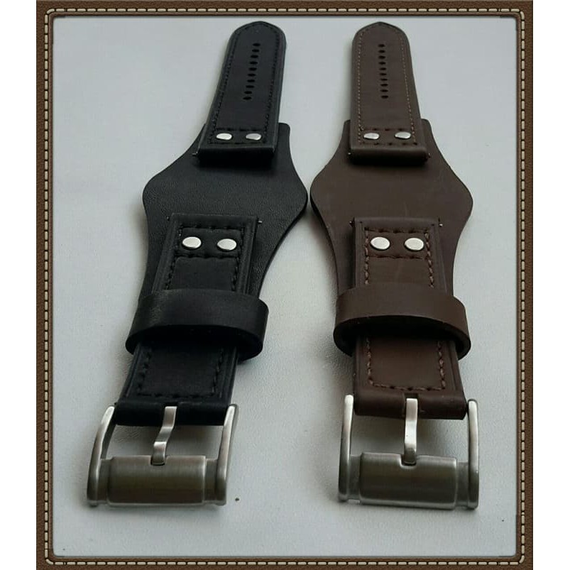 MUST HAVE DOUBLE STRAP / KULIT JAM / TALI JAM TANGAN FOSSIL COACHMAN - Hitam TERLARIS