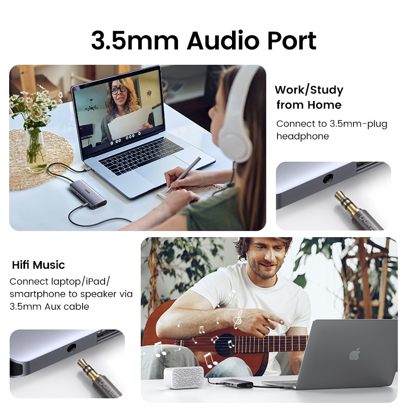 【Stok Produk di Indonesia】Ugreen Hub USB Tipe-C 10 in 1 Dengan Card Reader Ethernet 4K Ke HDMI VGA PD Power Delivery 3 USB 3.0 Ke 3.5mm SD / TF