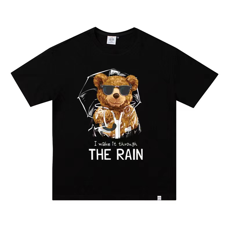 Unisex T-Shirt Bear Printed Kaos Pakaian Lengan Pendek 2807 (S-XXXL)