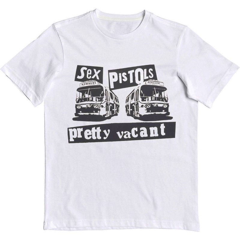KAOS BAJU SEX PISTOLS - PRETTY VACANT | T-SHIRT BAND SEX PISTOLS | BAJU BAND SEX PISTOLS PUTIH PRIA 