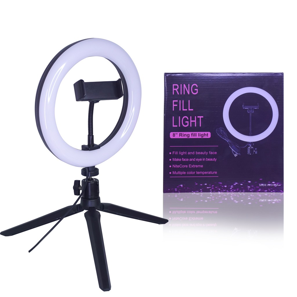 Goodcase - Paket Komplit Ringlight 30Cm + Tripod 2,1 Meter Make Up Vlog Lampu Ringlight Vlog