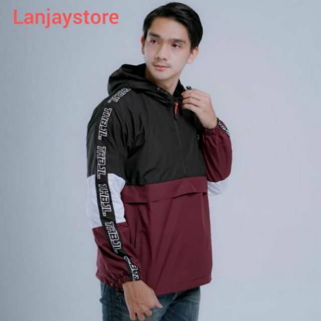 PREMIUM Jaket Cagoule Pria SKY White Jaket Outdoor Jaket Taslan Pria Dora Emon Kul  09 Pria Ariel