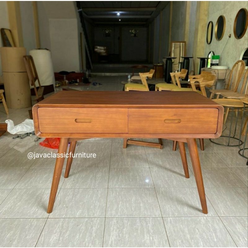 BUFET TV RETRO MINIMALIS MEJA KONSUL LACI 2 BAHAN KAYU JATI NAKAS MINIMALIS JEPARA
