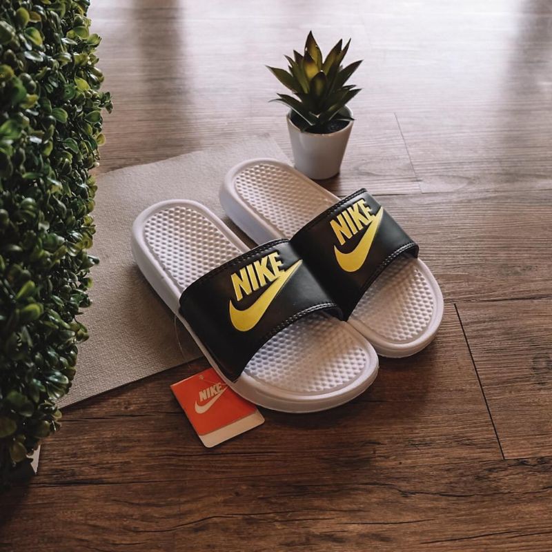 

Nike Benassi Slides Just Do It White Black Stabilo