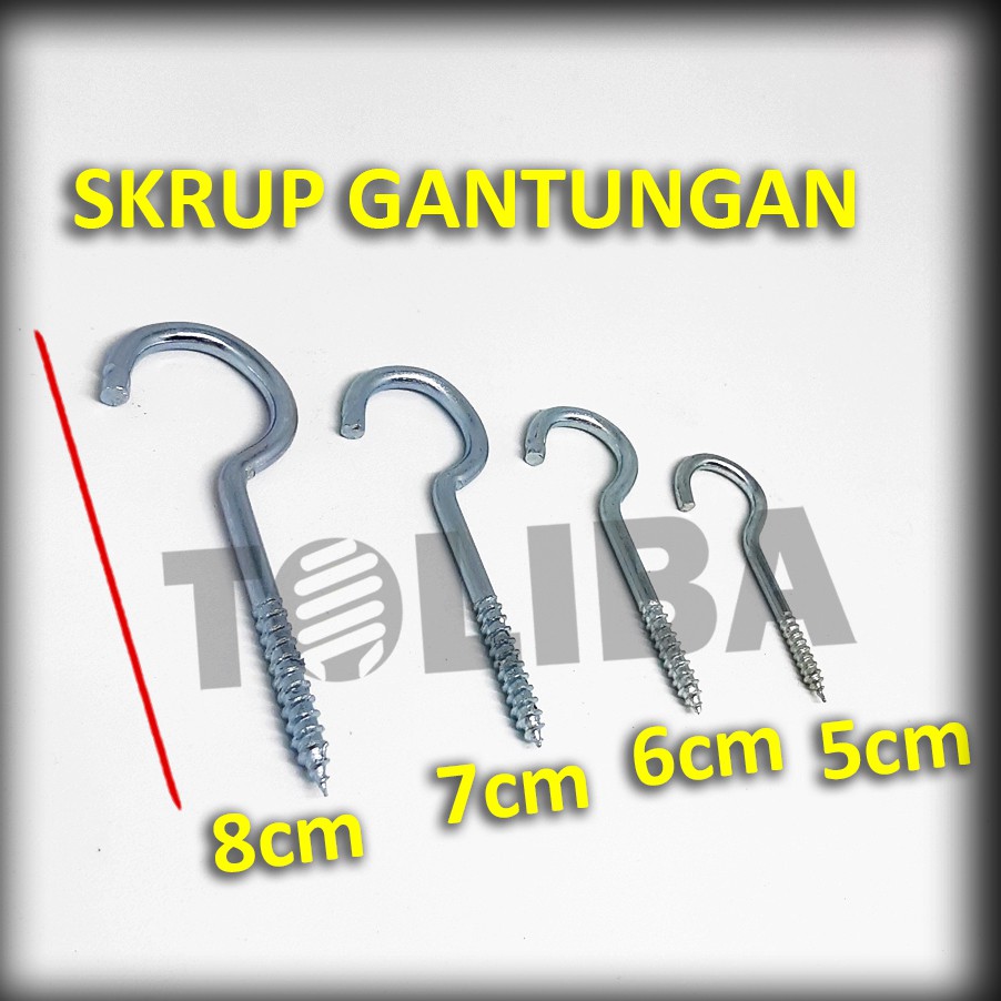 sekrup gantung hook ? / skrup cantolan sekrup tanda tanya 5 cm 6 cm 7 cm 8 cm gantungan burung