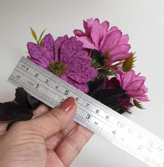 Bunga Aster Krisan 10 kuntum Bunga Artificial Dekorasi-5