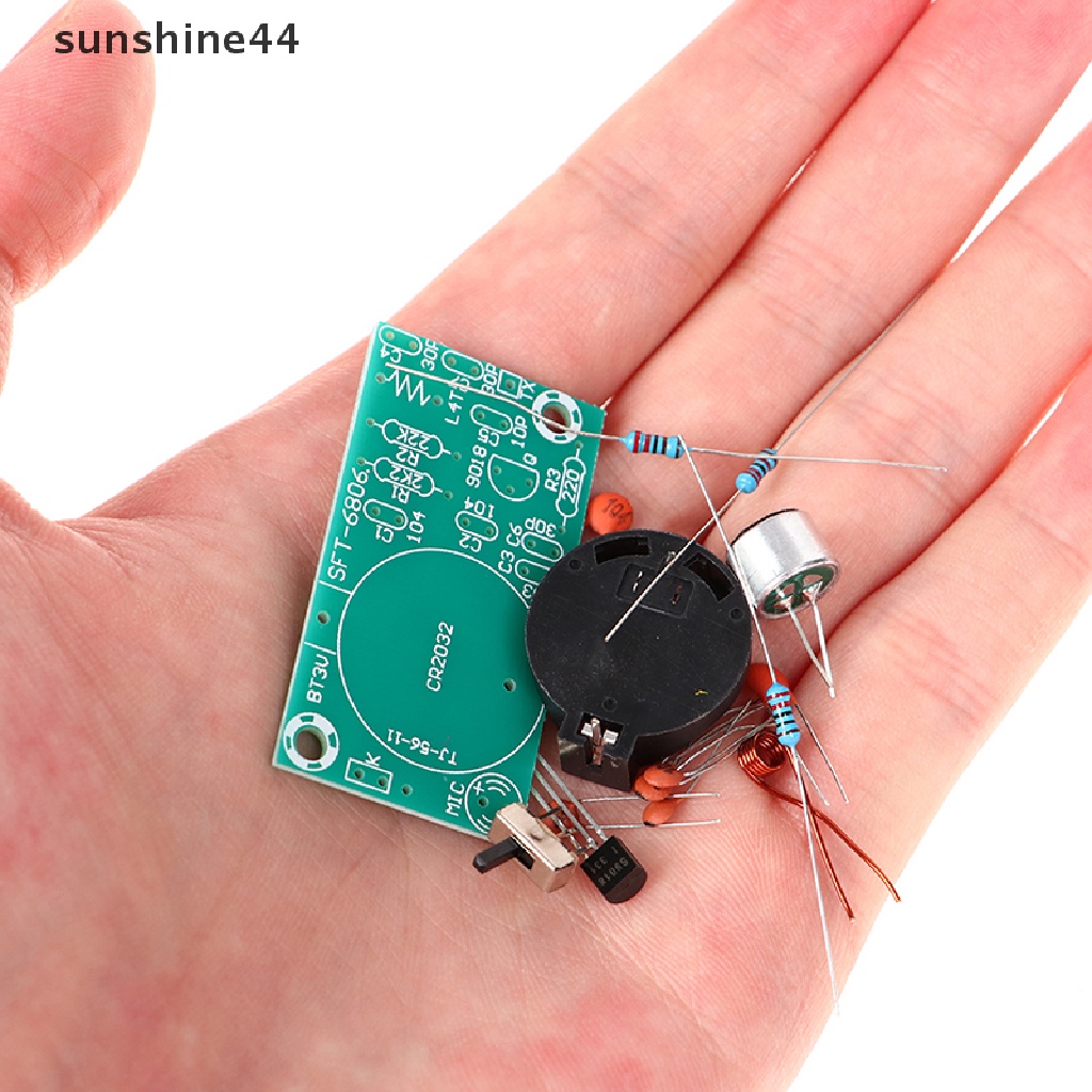 Sunshine Kit Transmitter Radio FM Stereo DIY Dengan Mikrofon DC 3V Untuk Latihan Solder