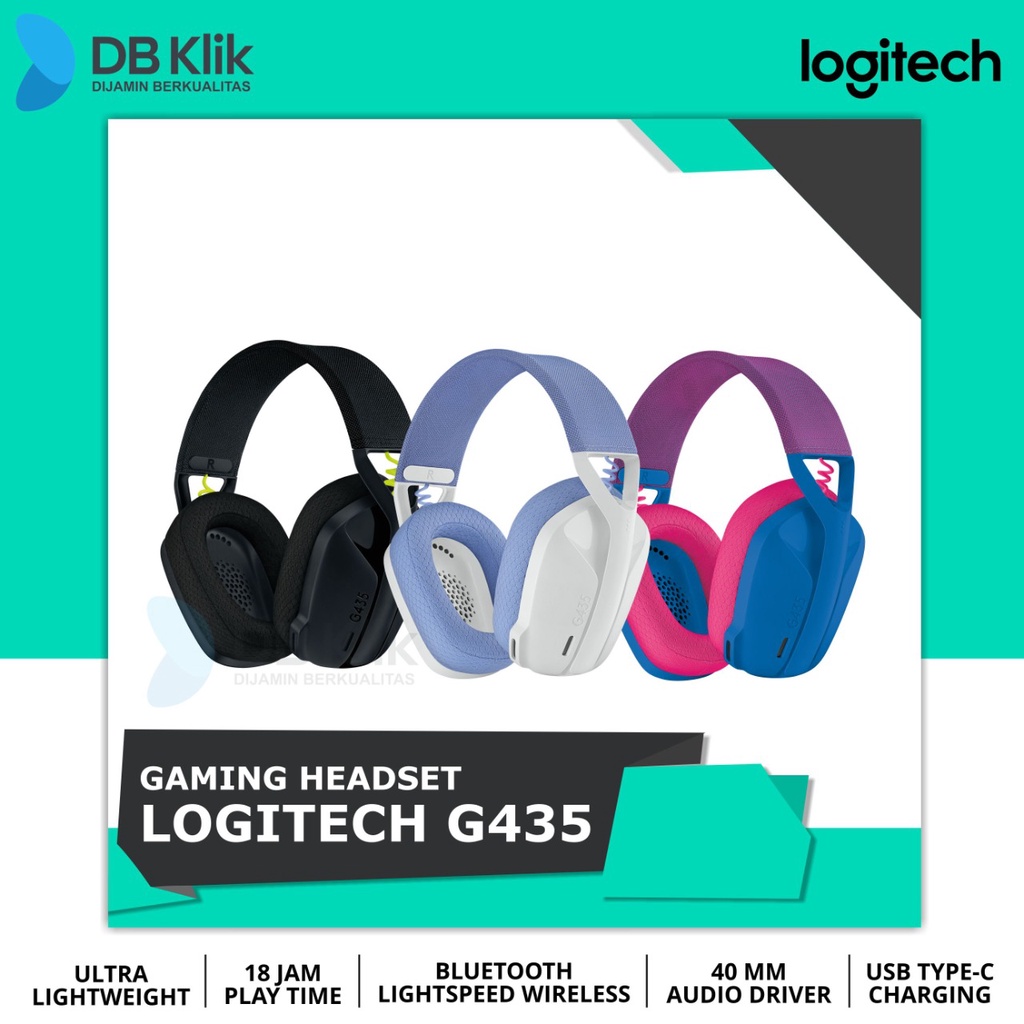 Headset Gaming Logitech G435 Lightspeed Wireless - Logitech G435