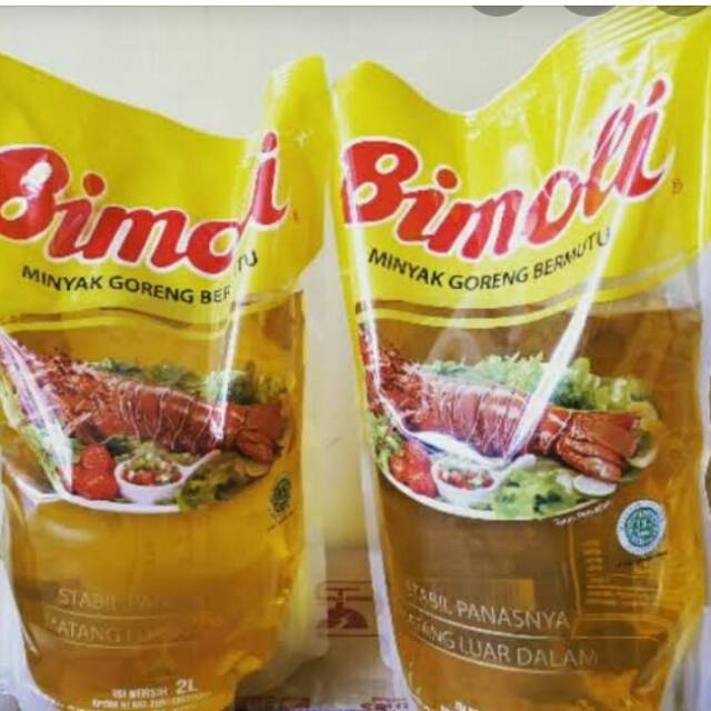 

Minyak goreng Bimoli 2liter +100 rupiah untuk kardus