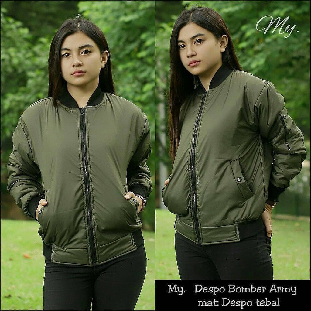 PEMIUM Jaket Bomber Taslan Wanita Slim WATERPTOOF - Jaket Pilot Termurah - Jaket Motor Bikers Cewe