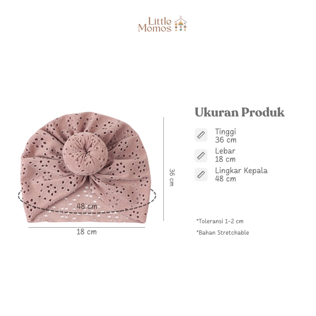 Little Momos Turban Anak Bayi Donut Dot 0-2 tahun - Bandana Bayi Perempuan