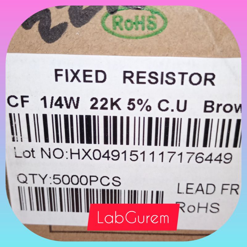 10PCS RESISTOR 1/4 SEPEREMPAT WATT 5% CARBON FILM TAIWAN KAKI TEBAL TIDAK NEMPEL MAGNET P1