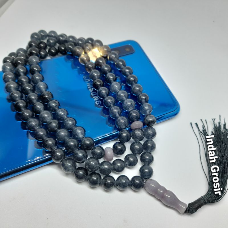 Tasbih Batu Aki Madu Hitam 8mm 99Butir Natural