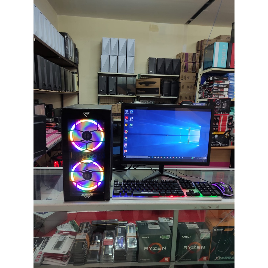 PC GAMING EDITING AMD A6 RAM 8GB HDD 500GB MONITOR 19INCH