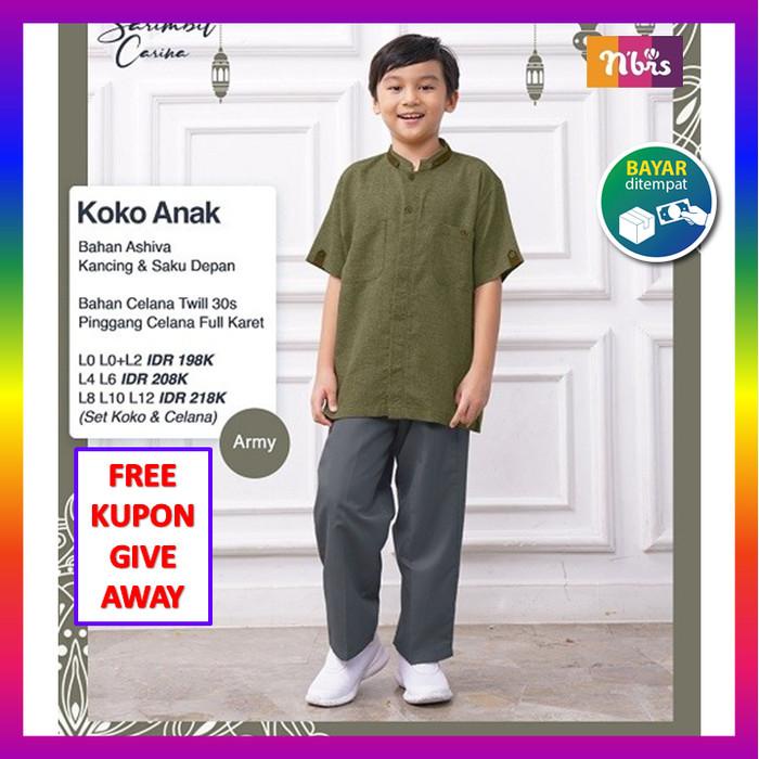 Baju Koko Anak Set Celana Sarimbit Nibras Terbaru 2021 Lengan Pendek 2