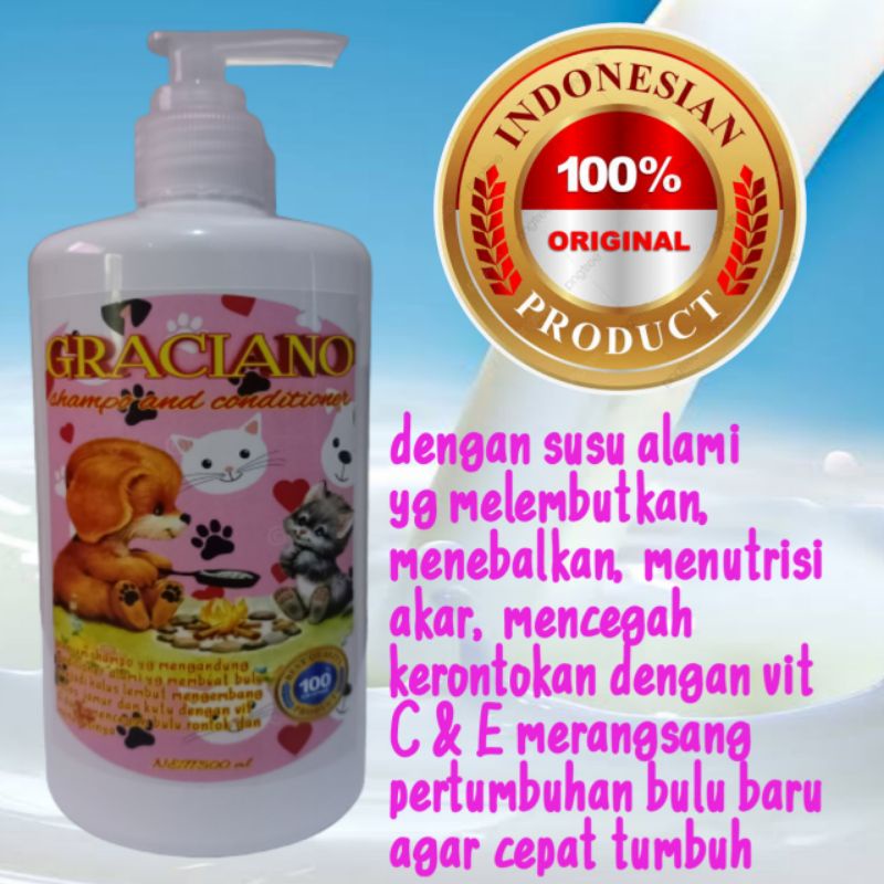 shampo kucing anjing 500ml extra milk shampo kontes menebalkan bulu mengembang menghaluskan memutihkan bulu anti jamur termurah flashsale kelinci musang sugar glider import