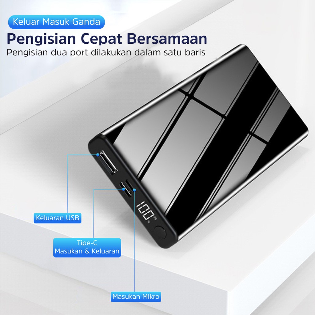Powerbank Fast Charging QC 3.0 PD 22.5W 18W Mini Power Bank Murah Iphone 10000 mah LED murah Iphone 13 mini pro max 11 xr x 10 8 7 6 xiaomi Samsung Oppo Vivo hp murah Realme Redmi infinix Ipad Gadgets BASIKE-3