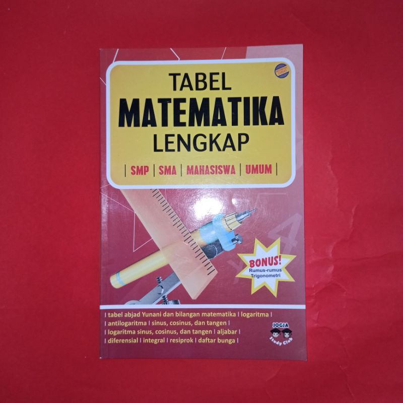 buku tabel matematika lengkap