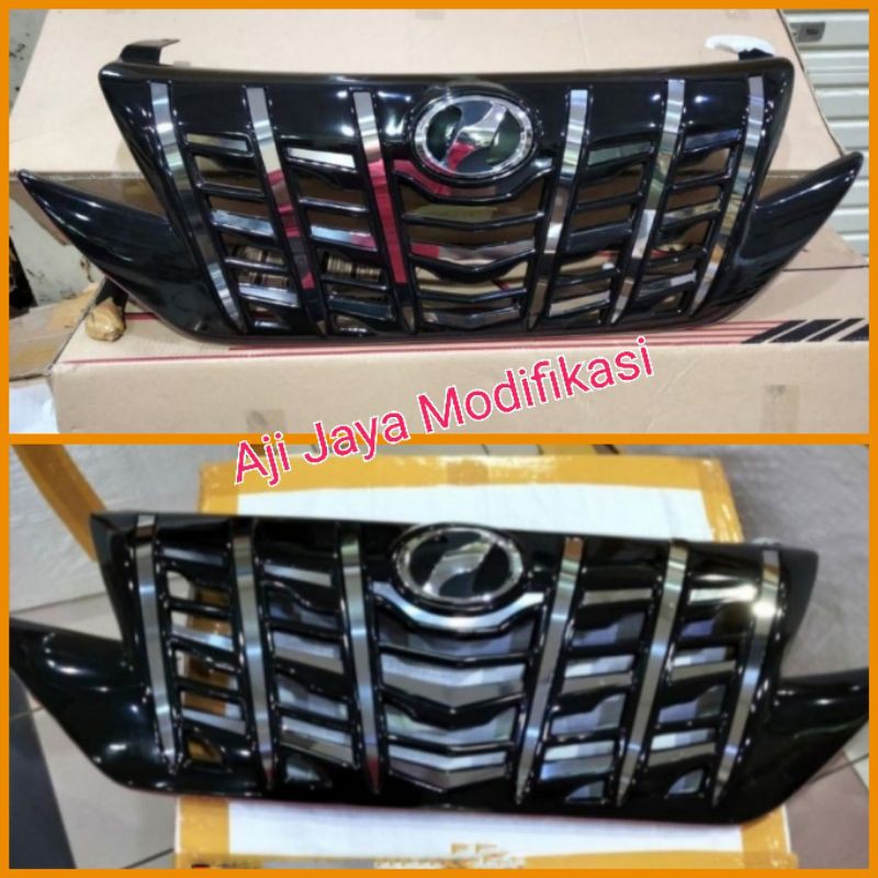grill rush Terios 2019-2021 model Alphard warna hitam glossy list crume