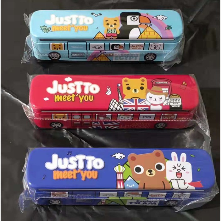 

Kotak Pensil Kaleng Mainan Bus Roda 2 Tingkat