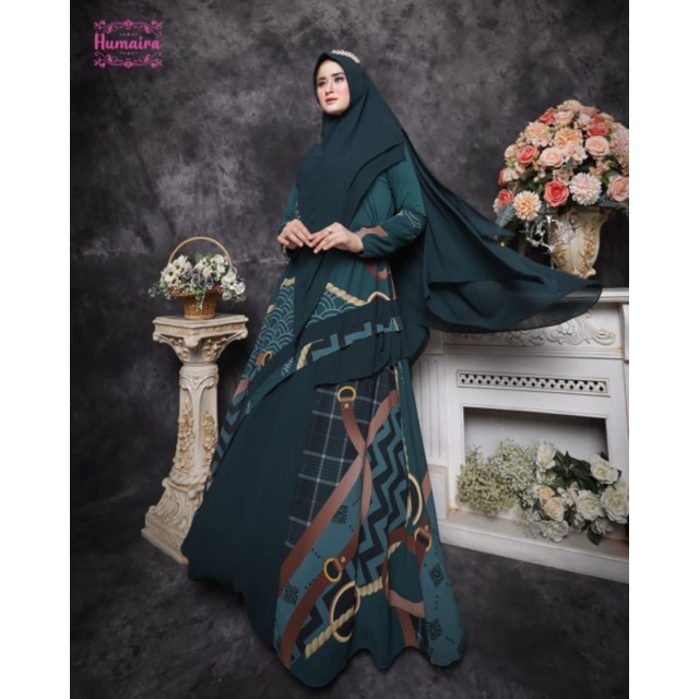 Sherina Series ORI by Humaira / Gamis Set Syar'i / Gamis Pesta Mewah / Dress Busui / Muslimah Branded Wear / Baju Syar'i Terbaru / Baju Polos Syari-1