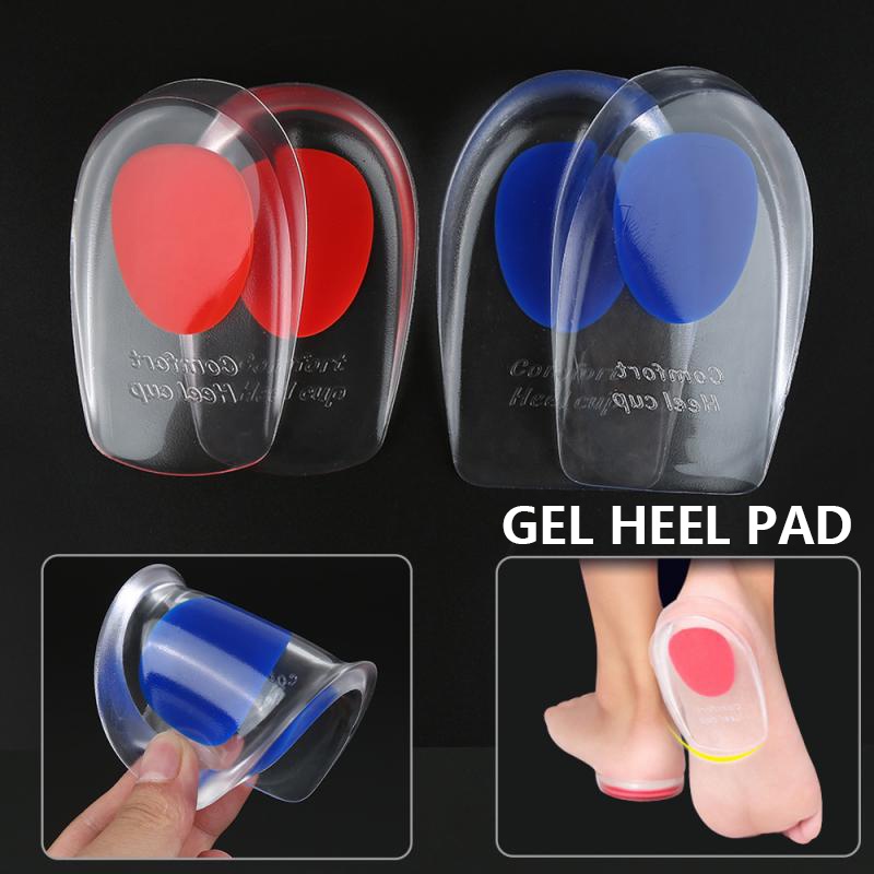 Silicone Heel Cup Pads Gel Heel Cups Plantar Fasciitis Sisipan Perawatan Kaki Silica Gel Cushion Pad