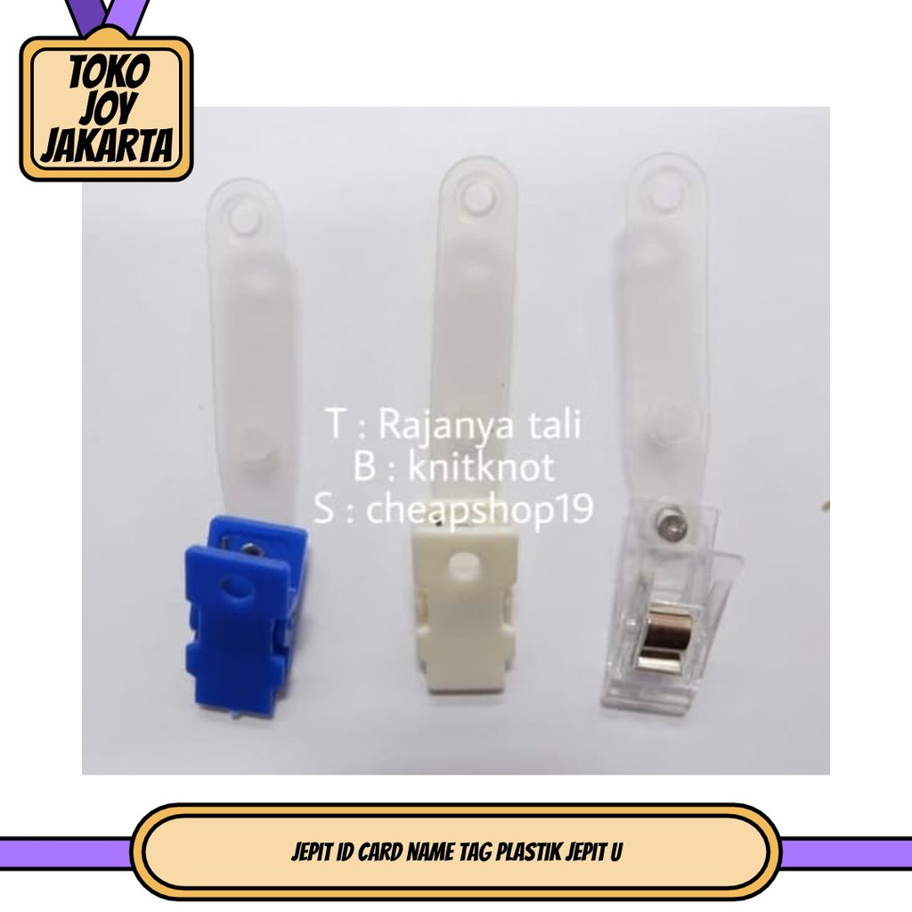 

jepit id card name tag plastik jepit u