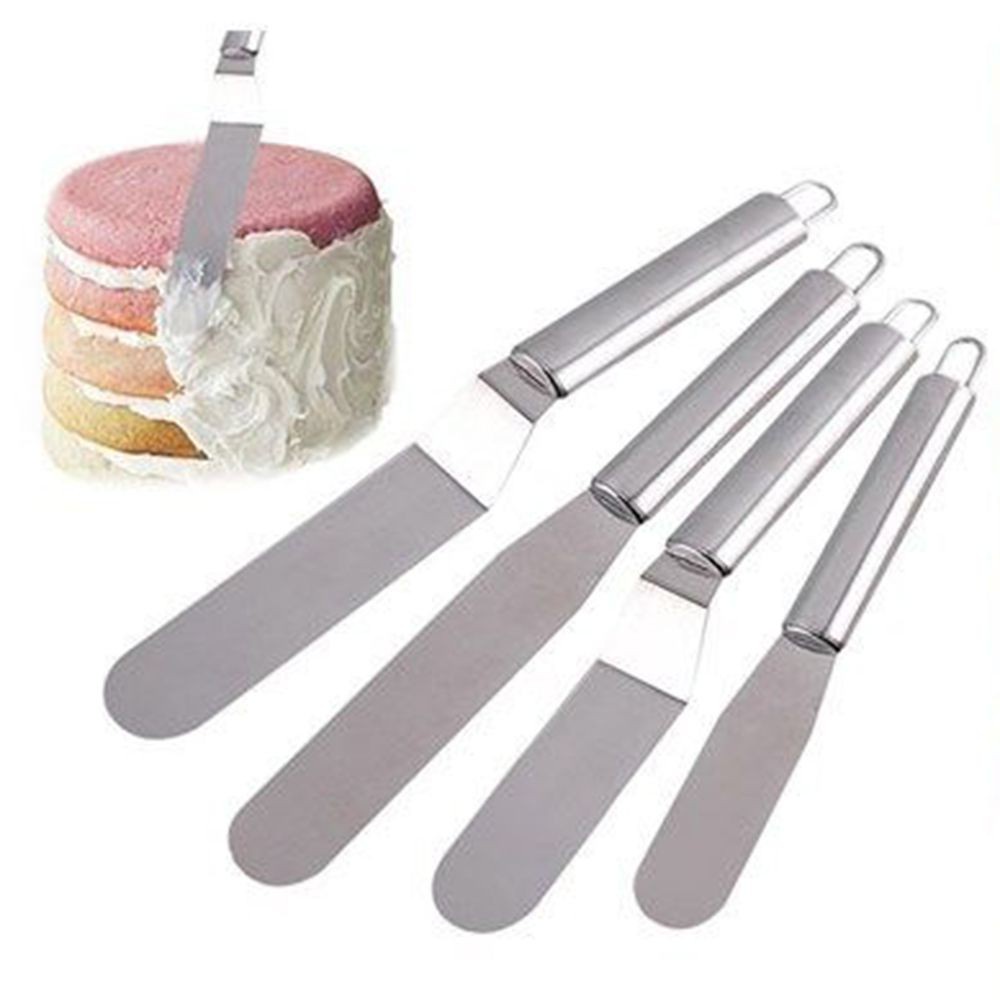 (BOW) Pisau Spatula Kue Penghalus / Pengoles Meratakan Butter Cream Dekorasi Cake Stainless