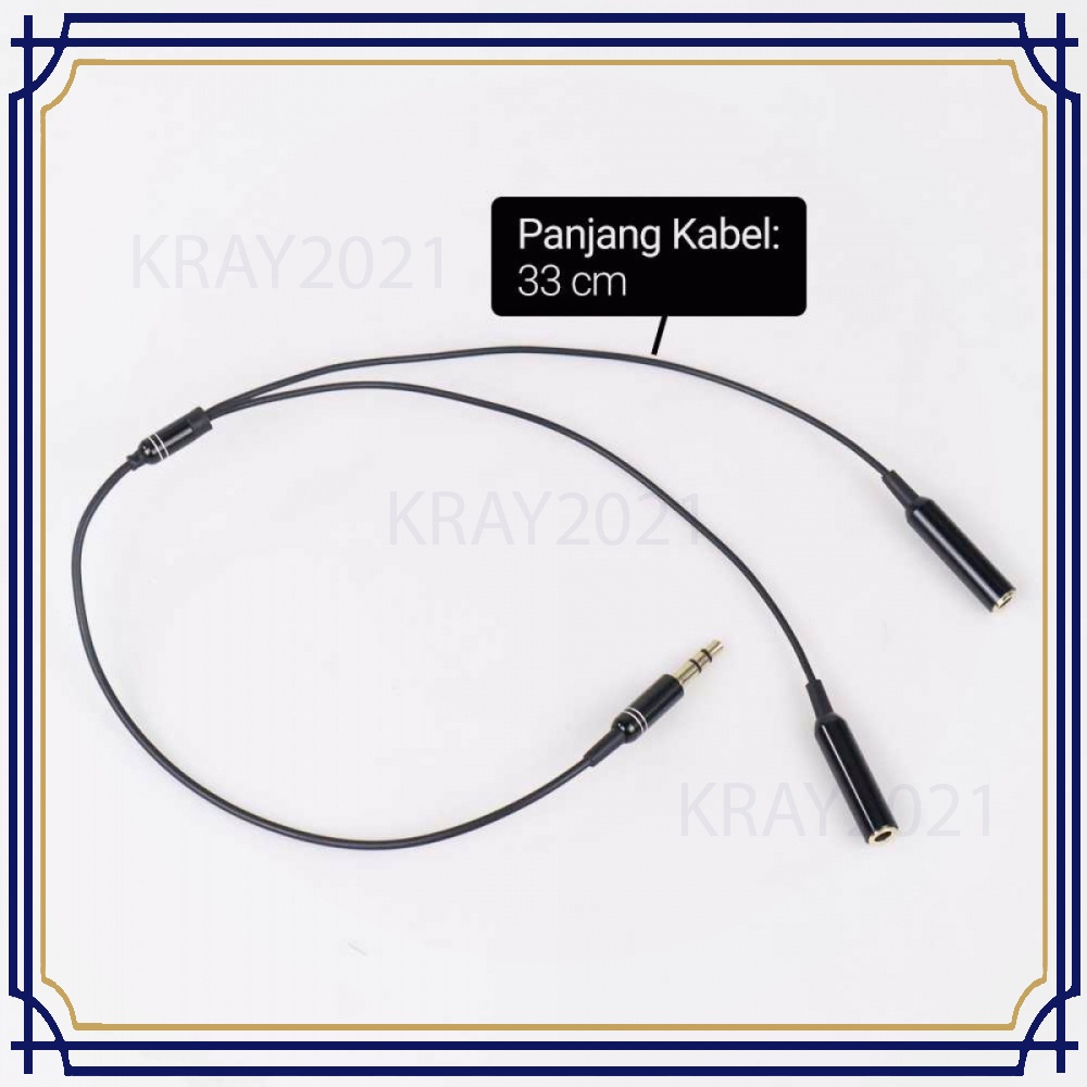 Kabel AUX Audio 3.5mm Male ke 2 x 3.5mm Female HiFi - CB135