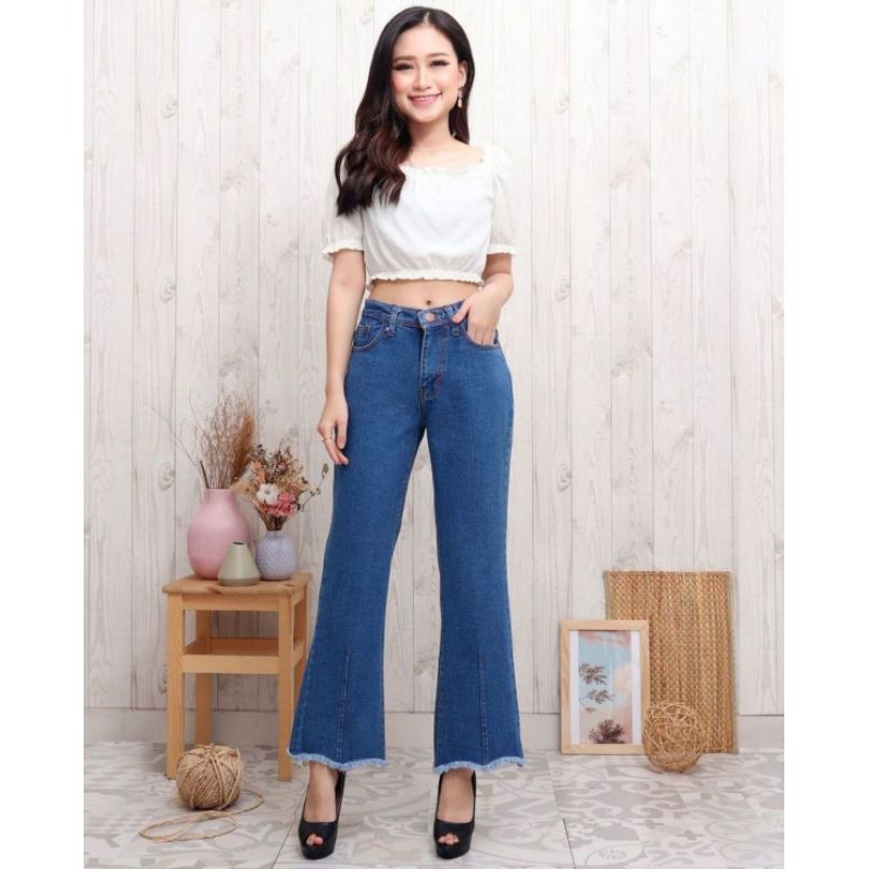 Boyfriend Cutbray Jeans Pants - celana cutbray rawis