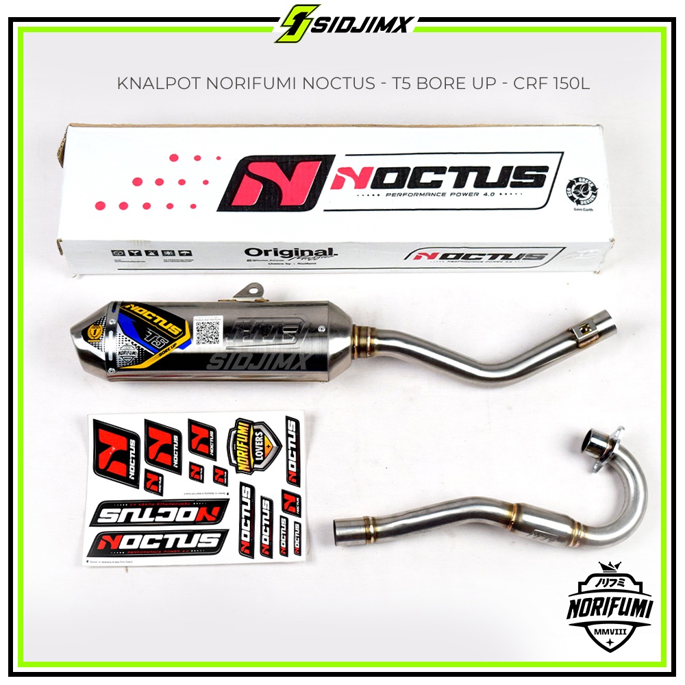 Knalpot Kenalpot Muffler Norifumi Stainless NOCTUS T5 Standar / Bore Up KLX 150 Bigfoot Dtracker New CRF 150L WR 155 Original-1