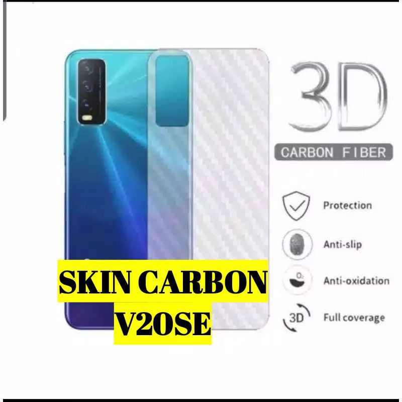 0Skin / Garskin / Sticker / Anti Jamur type hp, V20SE Carbon Fiber Pelindung belakang hp anda dari kotoran yang bisa membuat rusak belakang hp anda,,