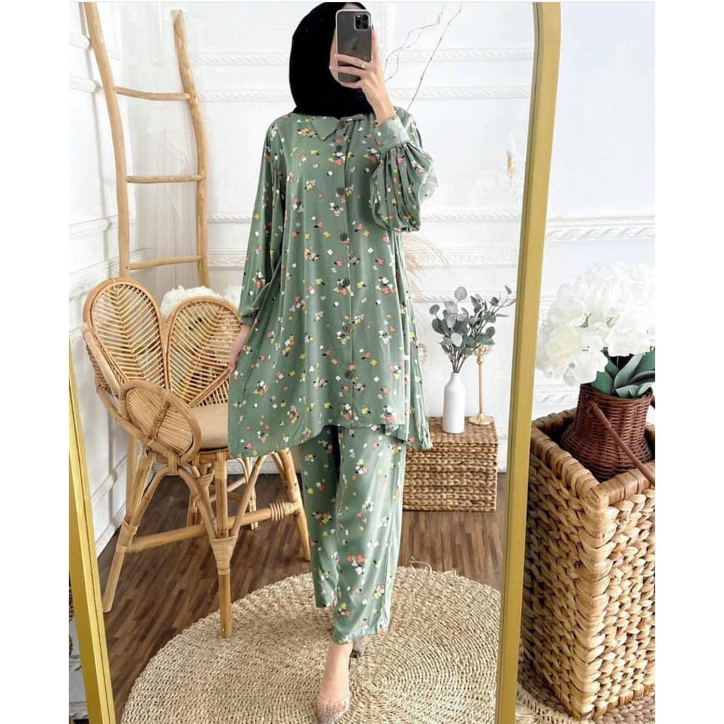 One set Rayon Viscose Busui Ld 100 - 110 Motif Kekinian-7