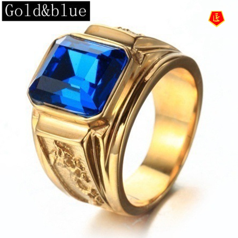 [Ready Stock]Vintage 18K Gold Dragon Pattern Diamond Men's Ring