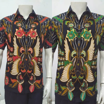Batik Adhirajasa Pola Burung 1 Merah & Hijau