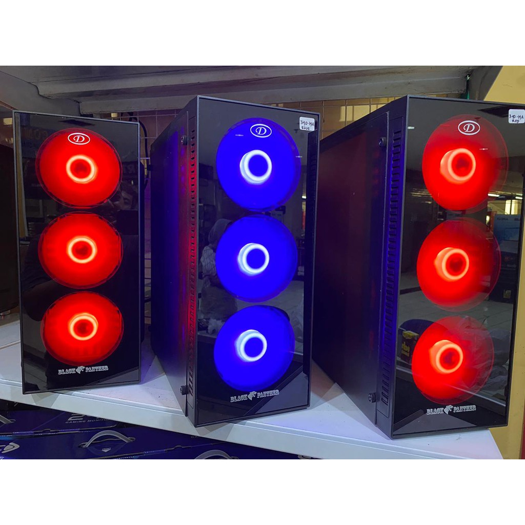 Casing Gaming Black Panther 340-14A sudah include PSU 500Watt