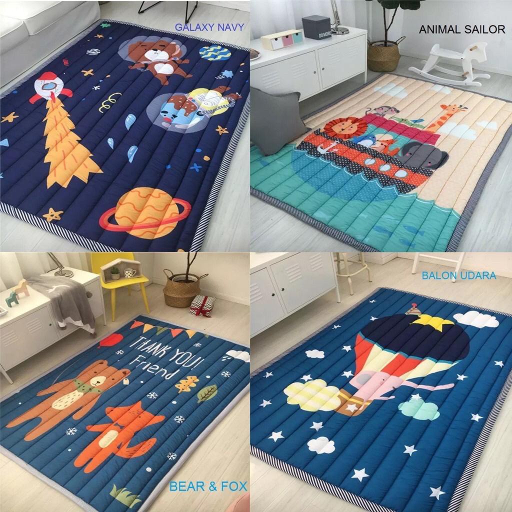 PLAY MAT MATRAS ANAK DAN BAYI / PERLAK PLAYMAT KARPET BUSA TEBAL ANTI SLIP FREE DUST BAG